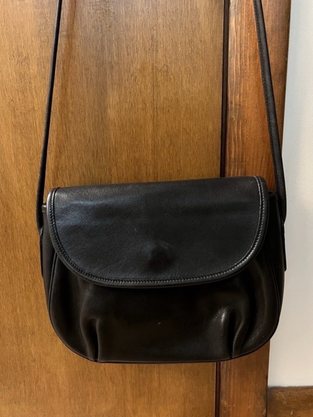 Coach Vintage 80s SoHo Cafe 4111 Black Leather Flap Crossbody Bag EUC